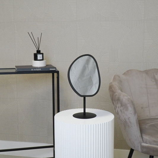 Mirror - Organic - Metal - Black - 16,5x12x31,5cm