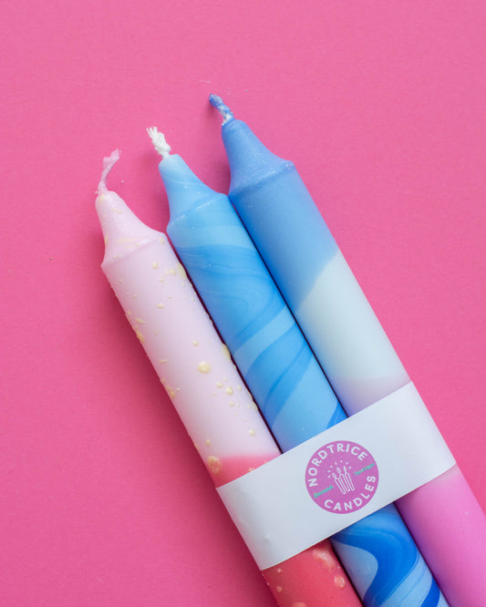 3-pack Taper Candles Summer Blue