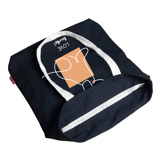 Totebag "LOVE BARKS" Zwart