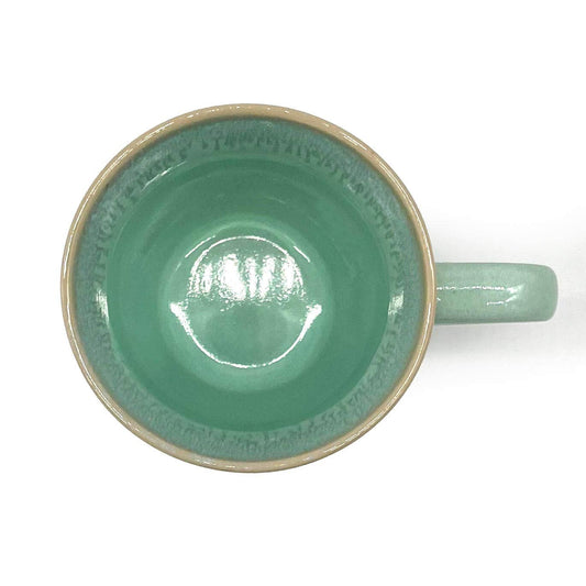 Steengoed beker met oor "Hart" turquoise