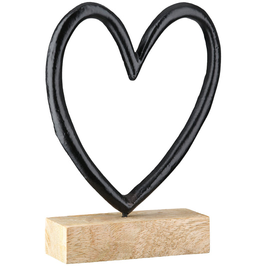 Hart zwart H. 15 cm