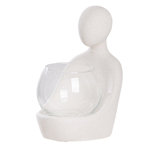 Windlicht People wit H. 19,5 cm