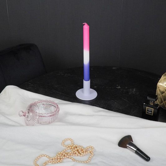 Candleholder - Basic - Metal - Lila - 8x8x6,5cm
