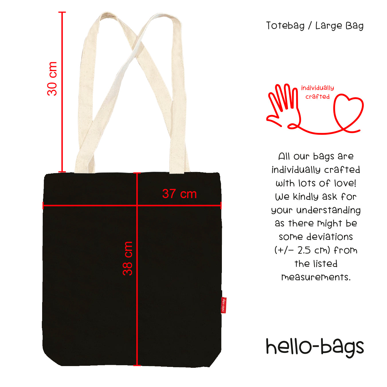 Totebags "Why The Hell Not" Zwart