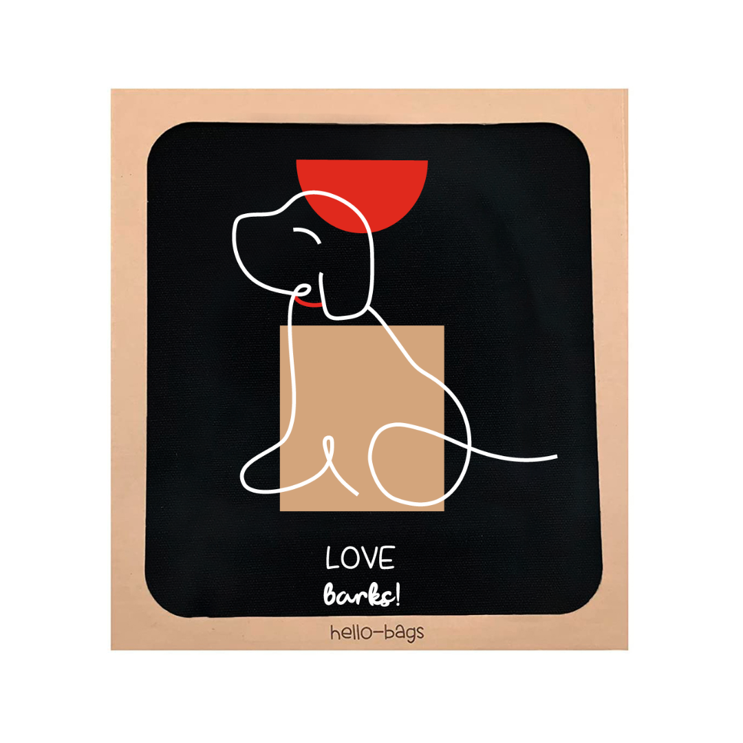 Totebag "LOVE BARKS" Zwart