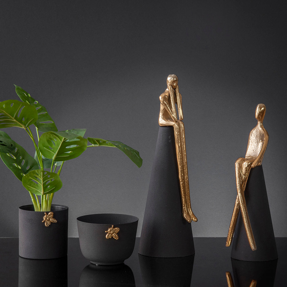 Metal Man Statue, 10.5 x 10.5 x 33 cm – DECOSILUET