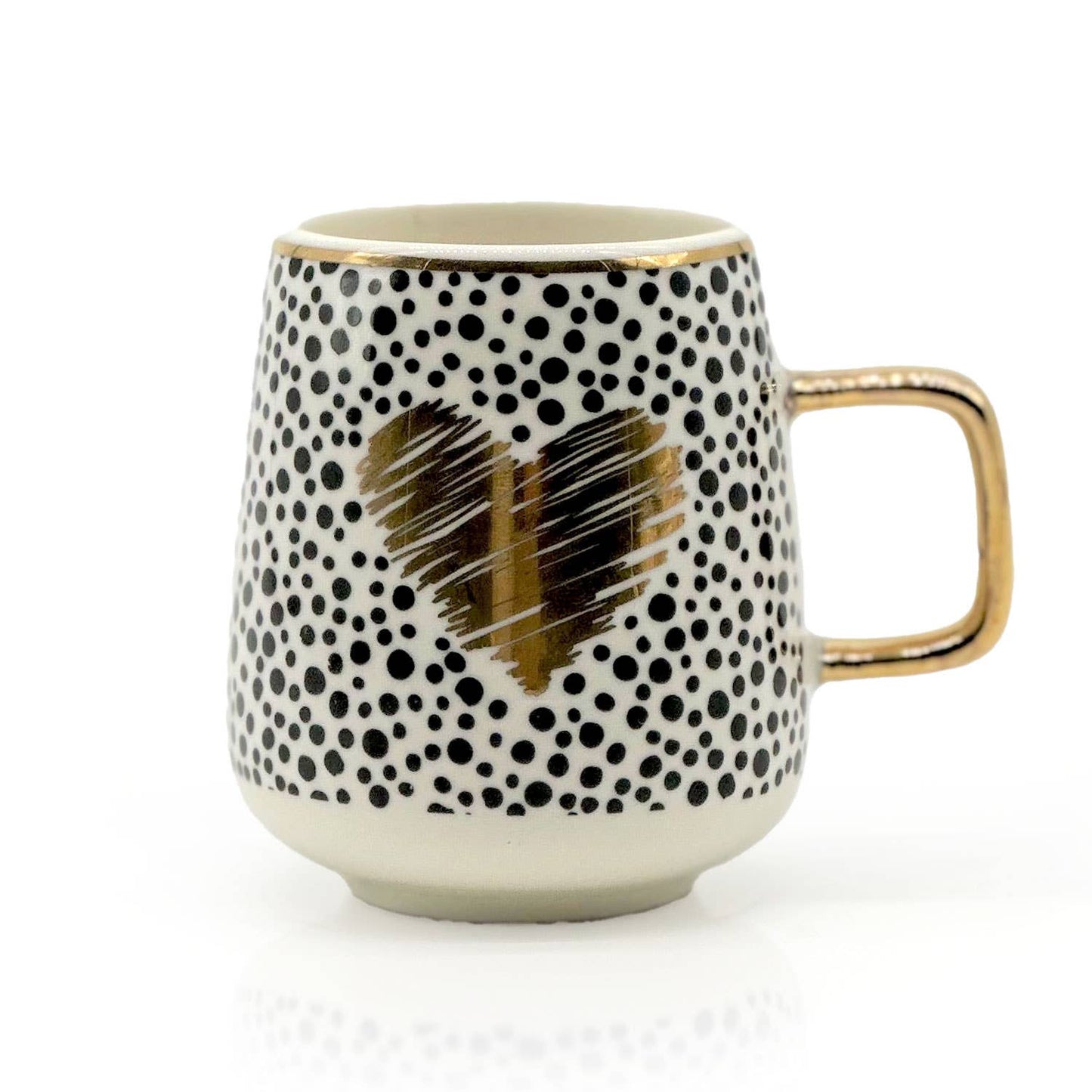 Gouden espressokop „gestippeld hart”