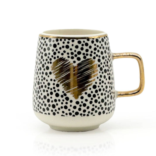 Gouden espressokop „gestippeld hart”