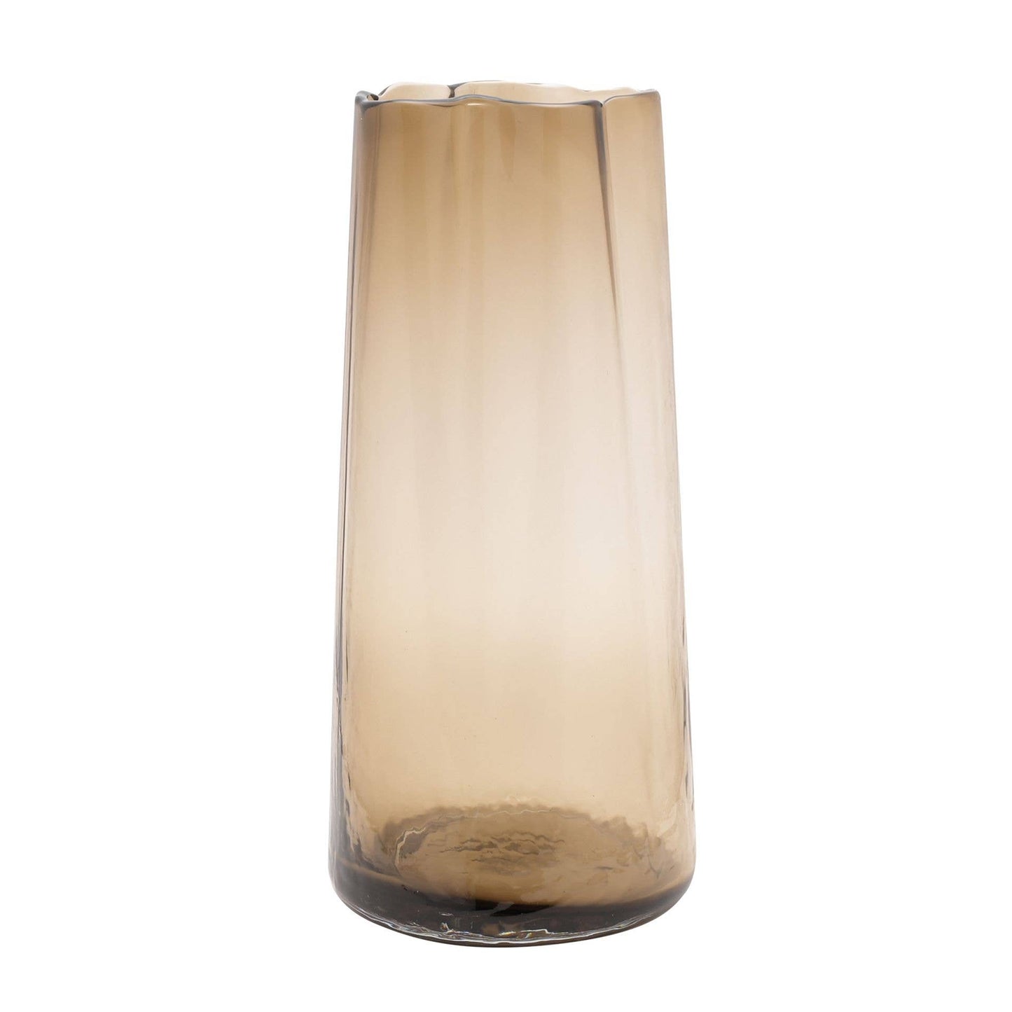 Hoge glazen vaas van Hestia met geschulpte rand