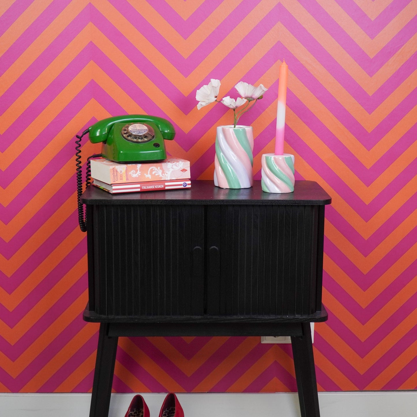 Vase - Marshmellow - Pink/Mint/Lilac - 10x10x15cm