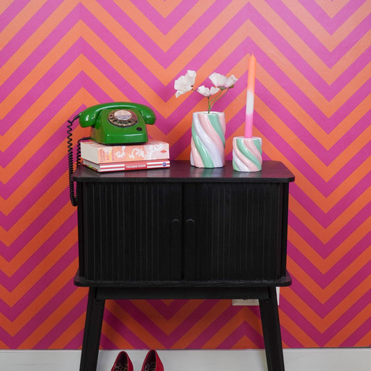 Vase - Marshmellow - Pink/Mint/Lilac - 10x10x15cm