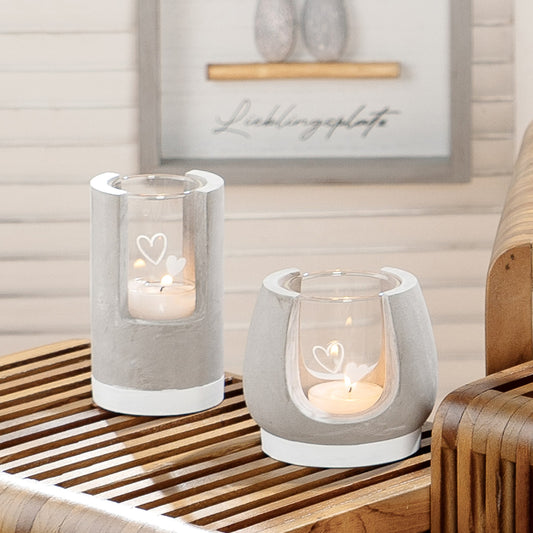 Windlicht gebogen Hearts H.9 cm