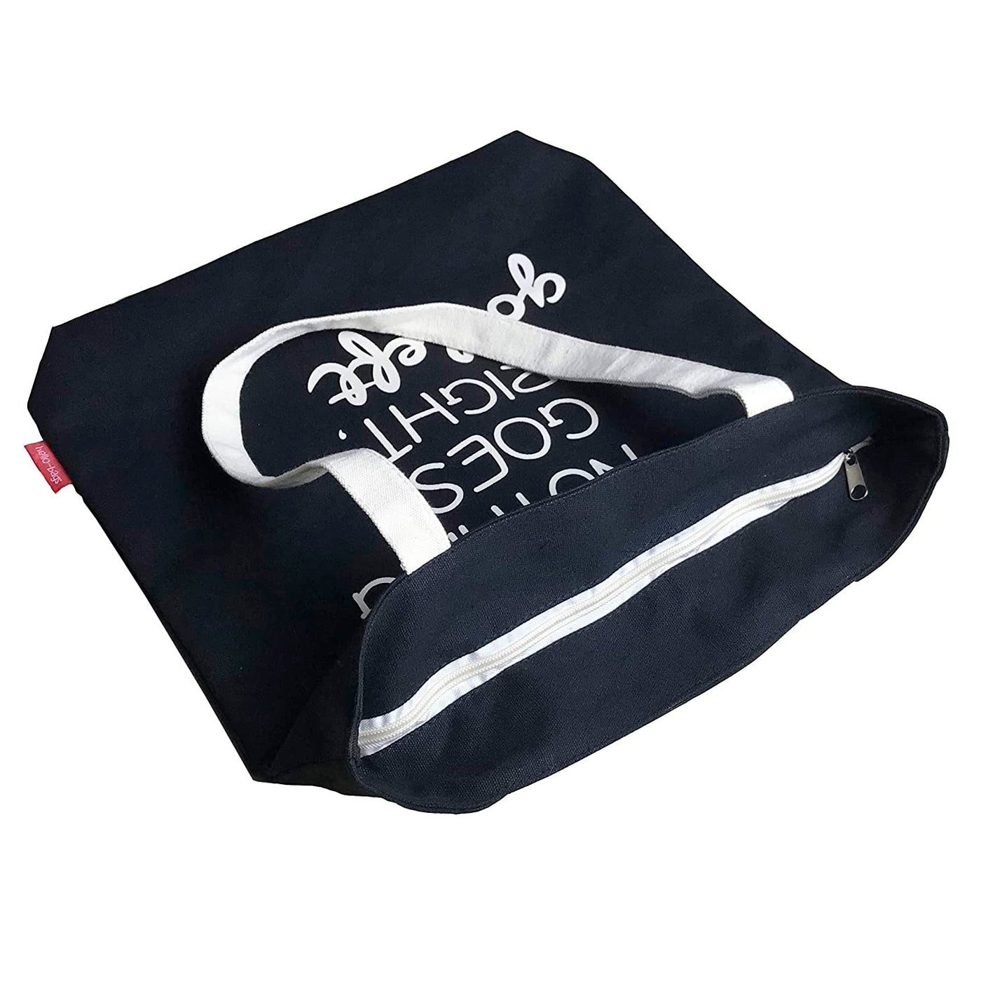 Totebags "IF Nothing Goes Right, Go Left" Zwart