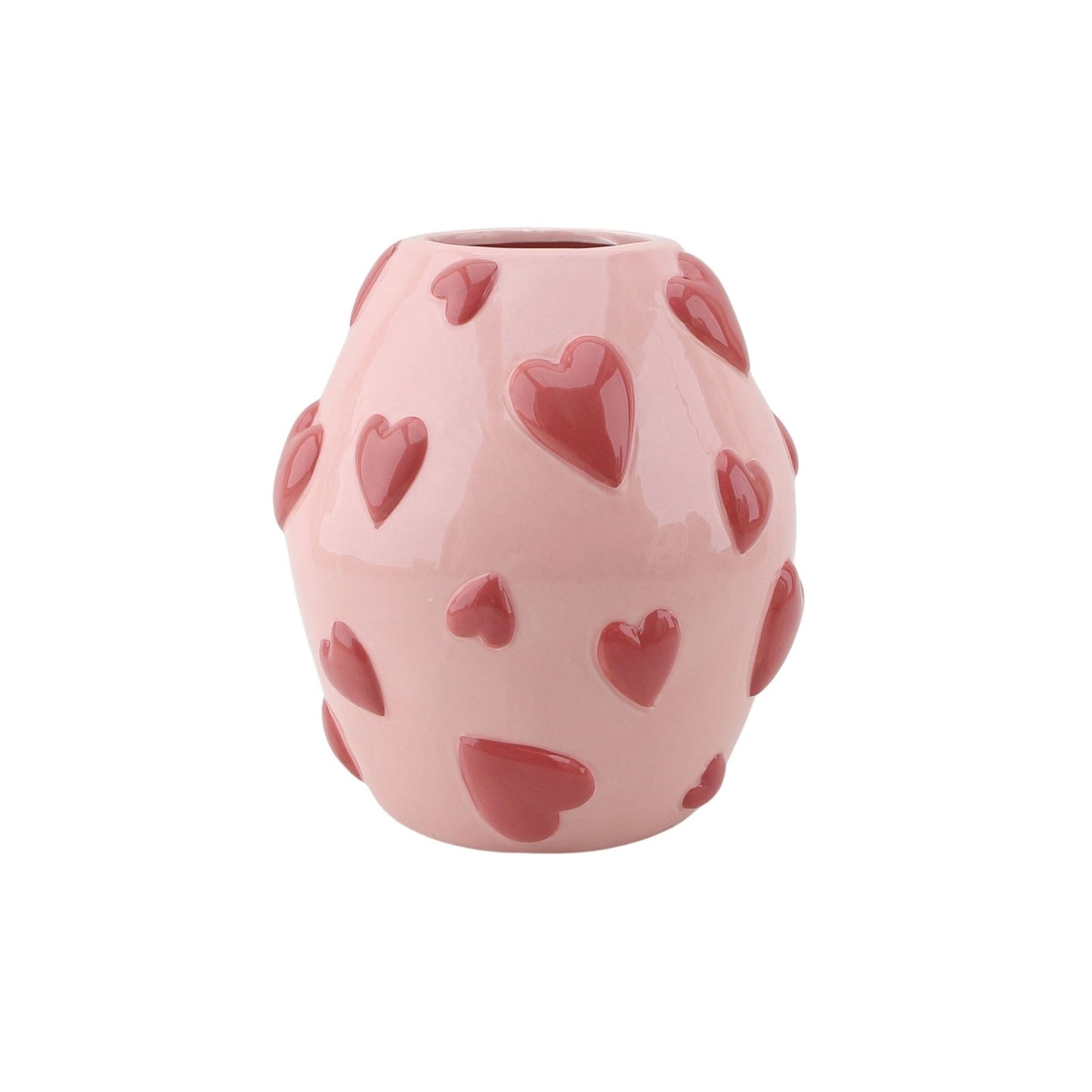 Vase -Flower Vase Hearts - Pink/ Red - 16x16x17,5cm