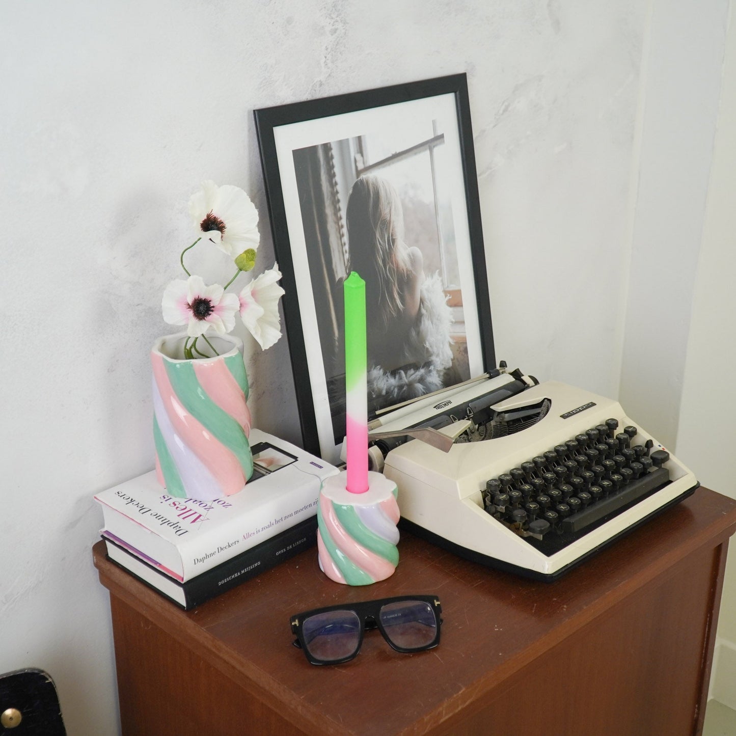 Vase - Marshmellow - Pink/Mint/Lilac - 10x10x15cm