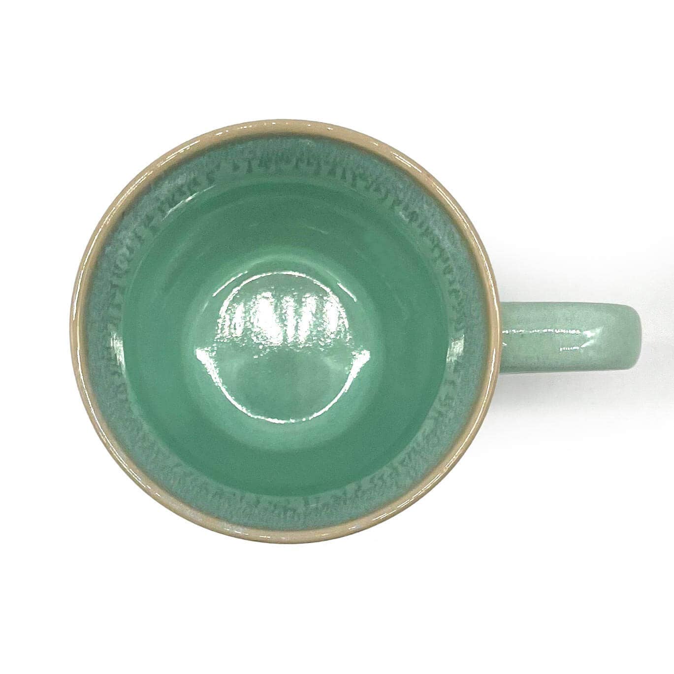 Steengoed beker met oor "Hart" turquoise