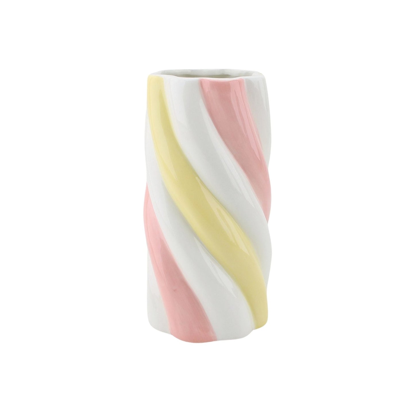 Vase - Marshmellow - Yellow/Pink/ White - 10,5x10,5x20cm
