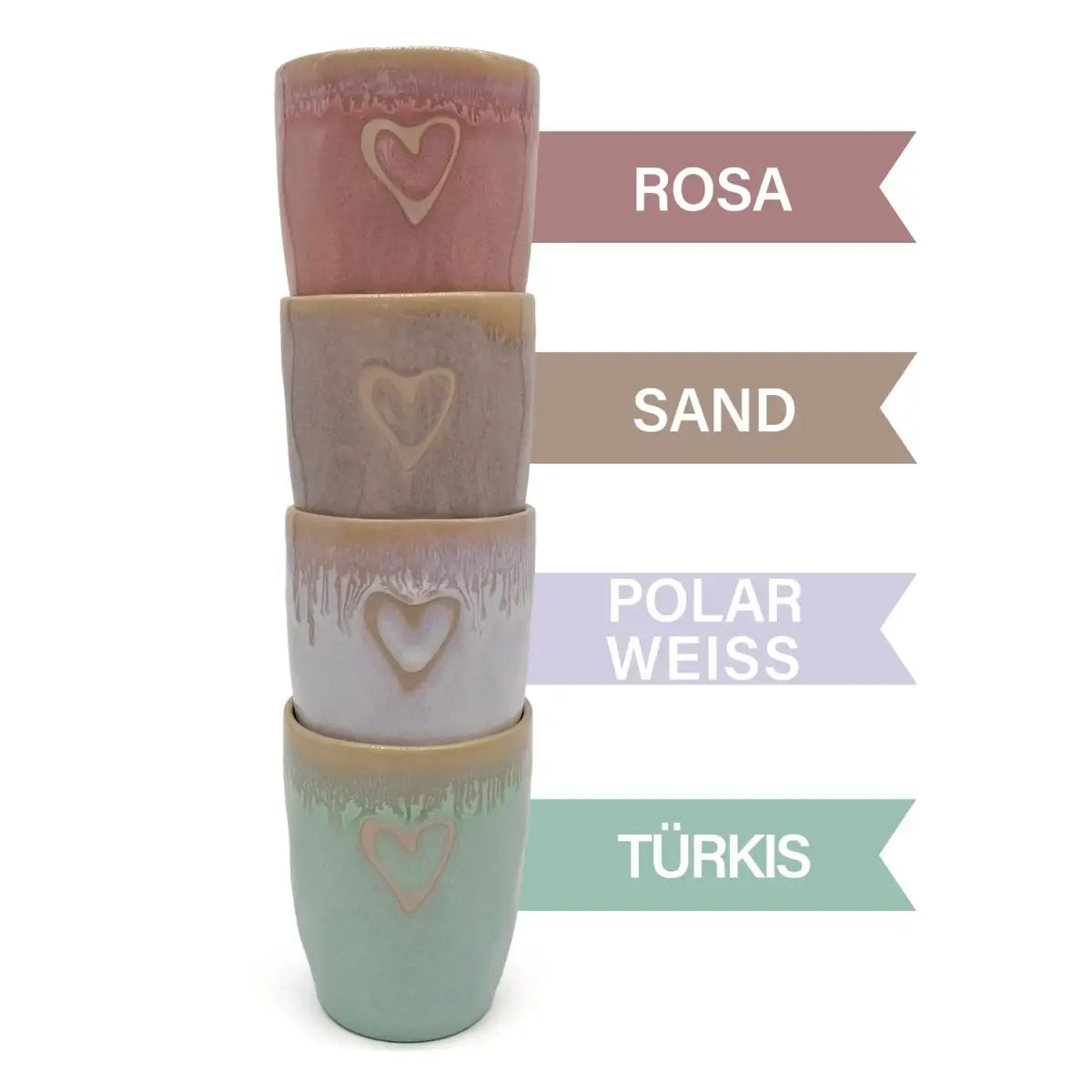 Steengoed mok „Heart” roze