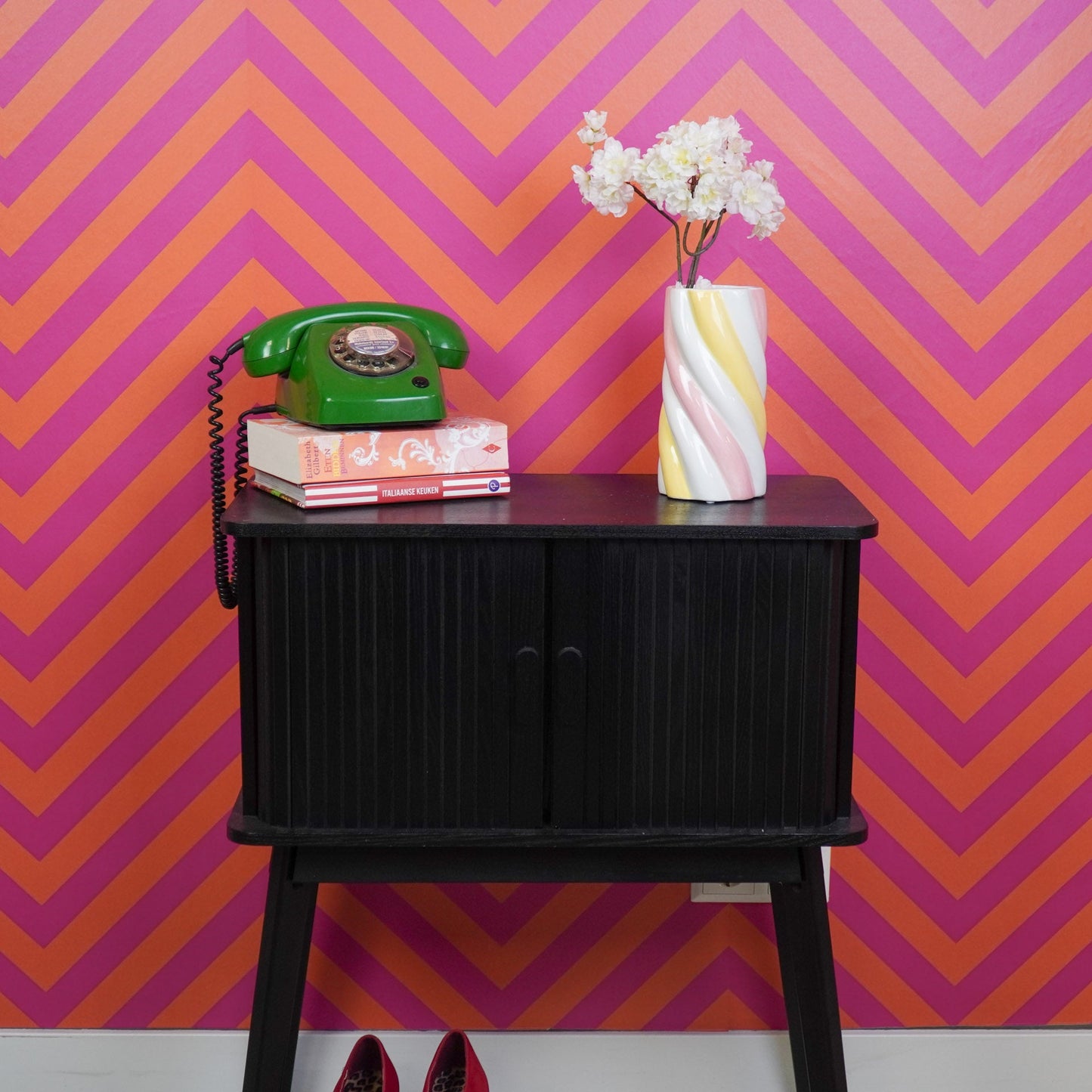 Vase - Marshmellow - Yellow/Pink/ White - 10,5x10,5x20cm