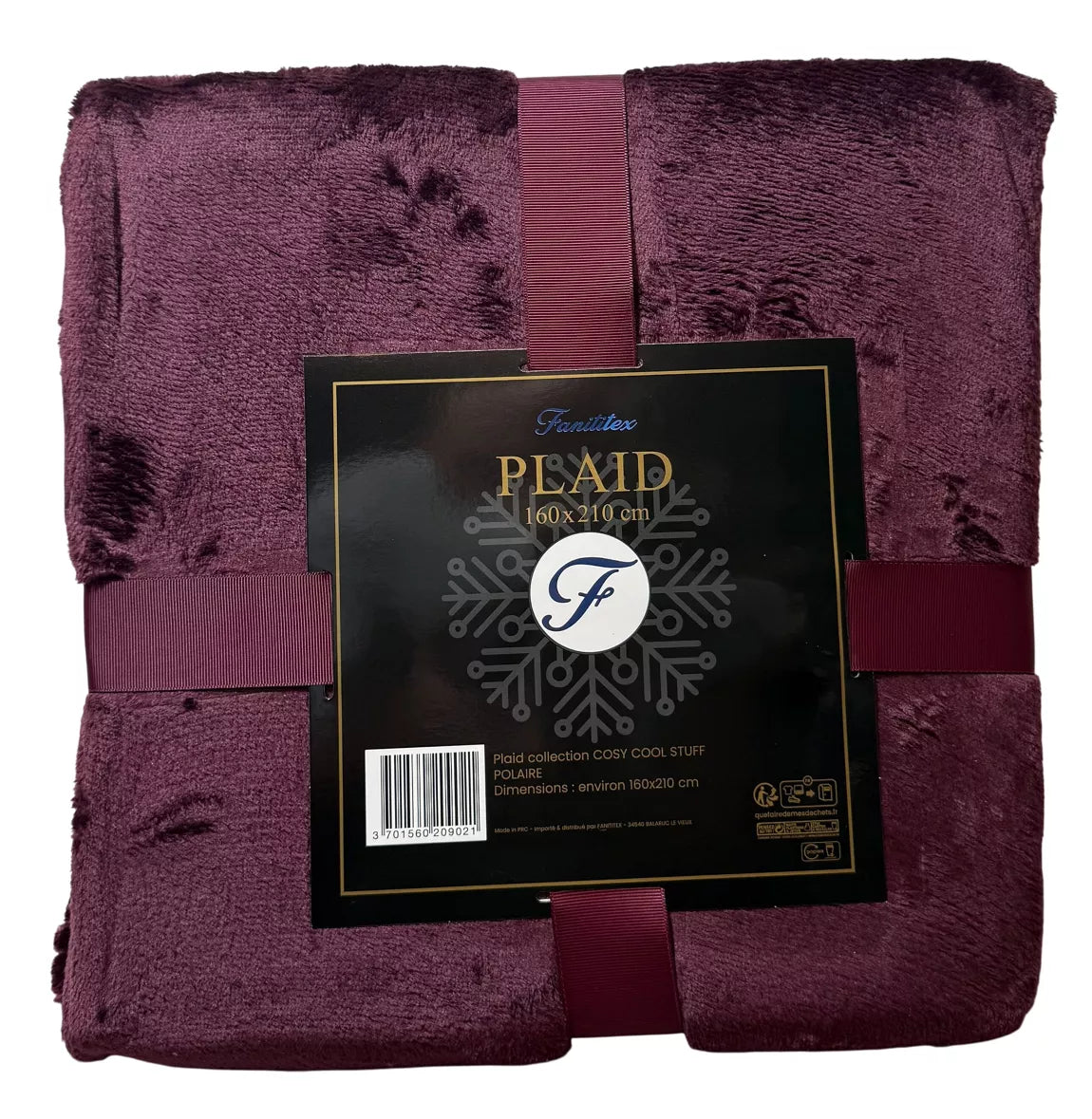 Plaid Bordeaux 160x210