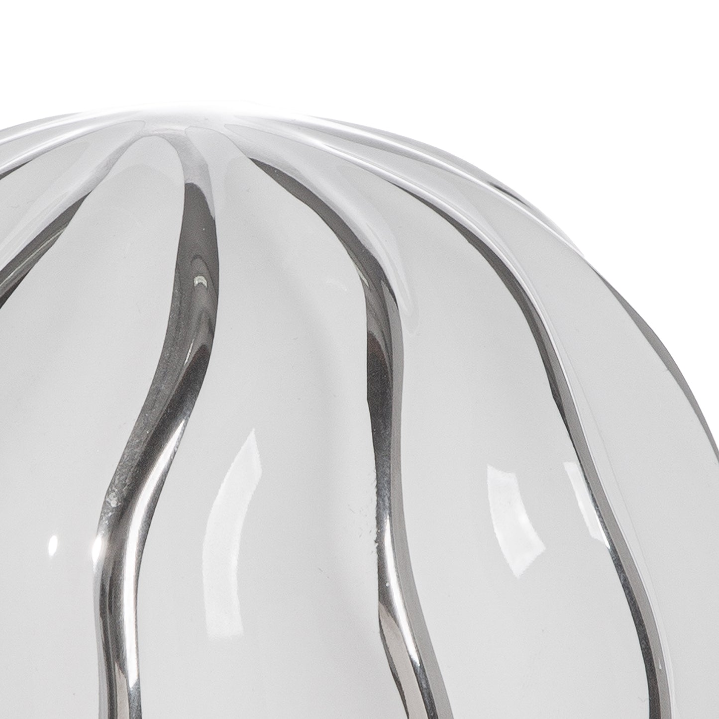 Decoratieve bal wit gestreept H. 11,5 cm