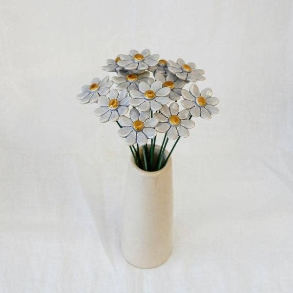 Marguerite diameter ca. 3,5 cm, steel 20 cm: Wit