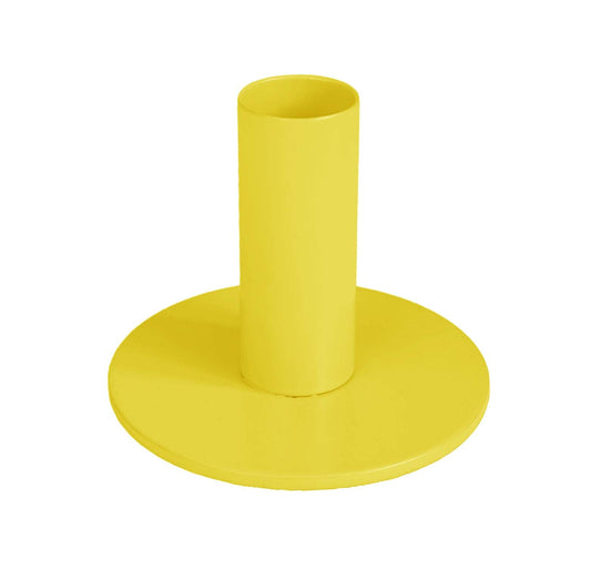 Candleholder - Basic - Metal - Yellow - 8x8x6,5cm