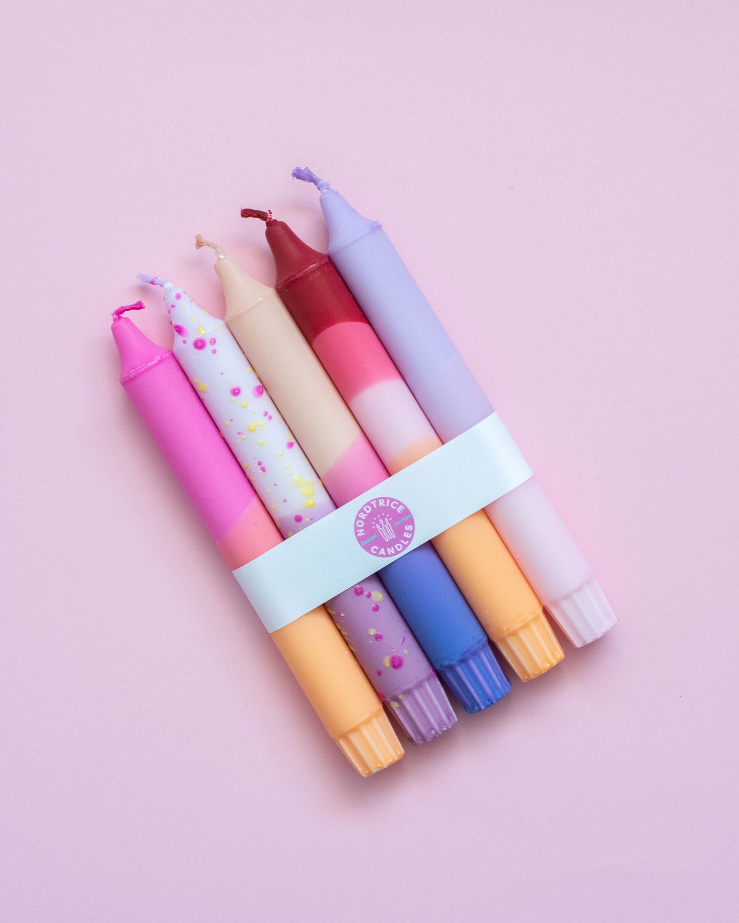 5-pack Taper Candles Pastel Party Sunset Mix