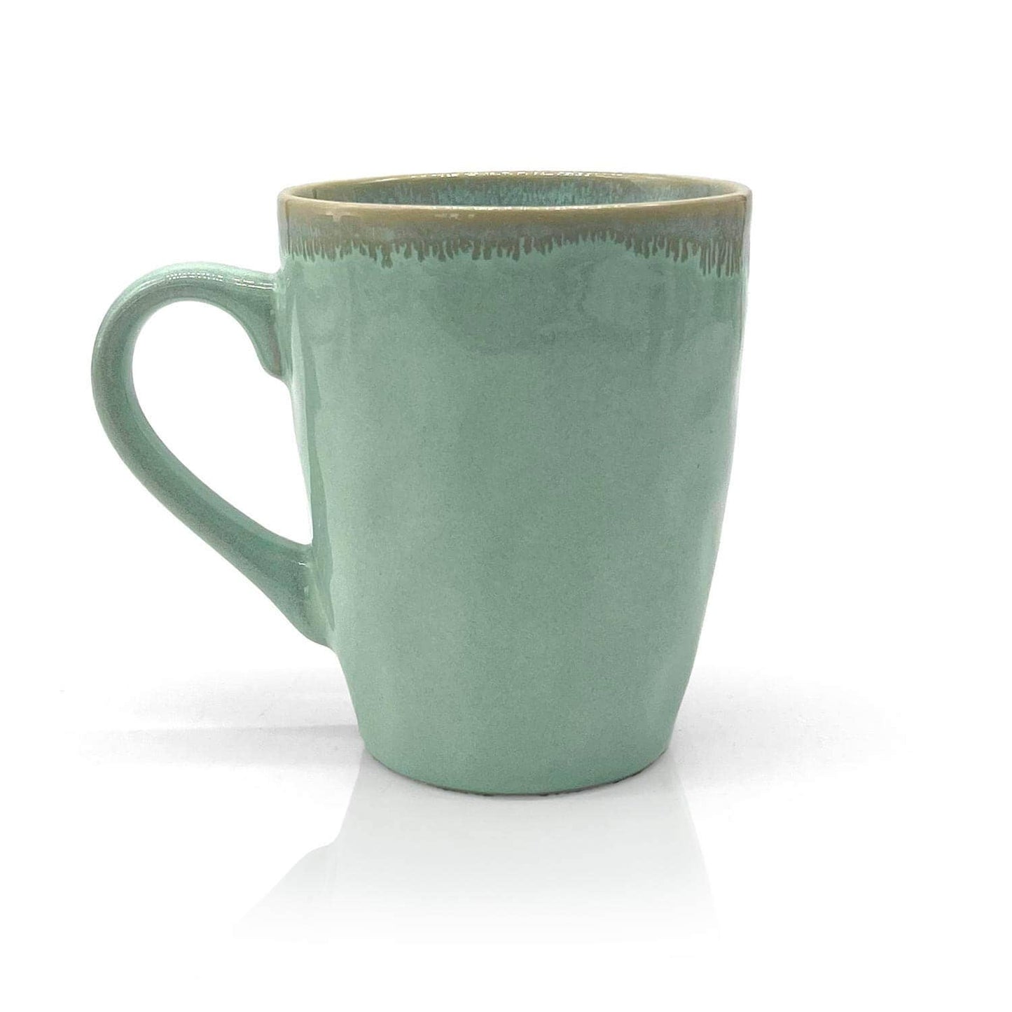 Steengoed beker met oor "Hart" turquoise