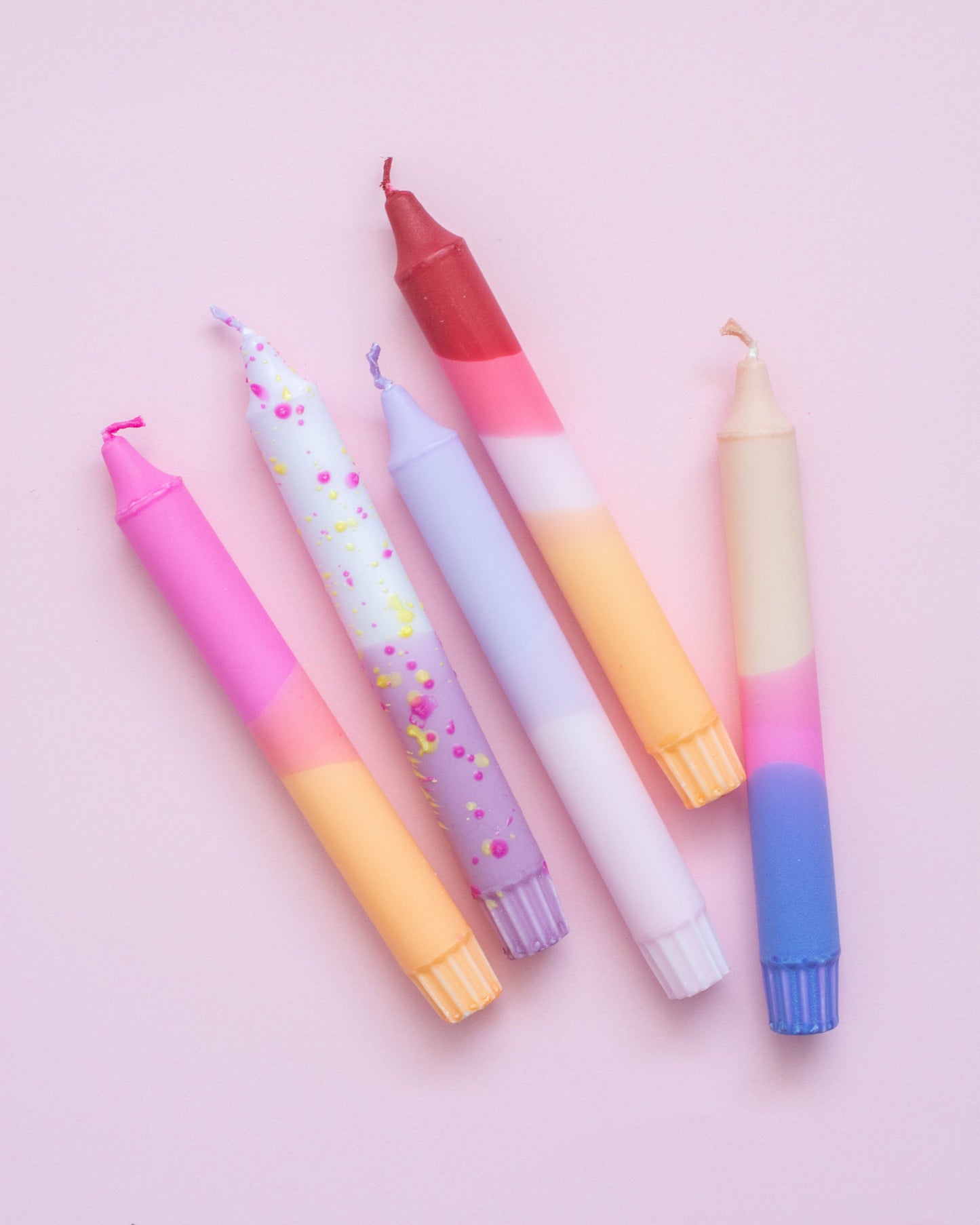 5-pack Taper Candles Pastel Party Sunset Mix