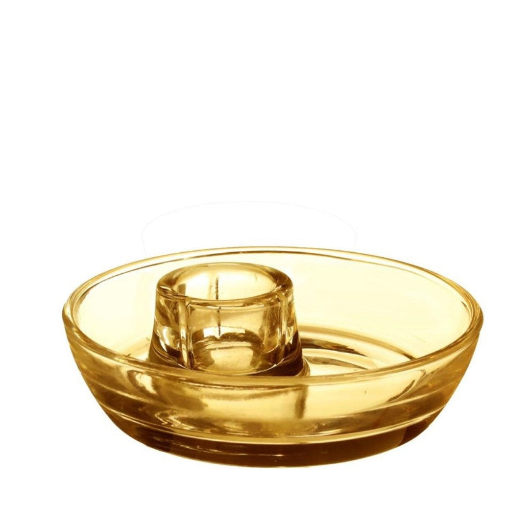 Kaarsenhouder Mila – Ø9.8 cm, height 3 cm, oker