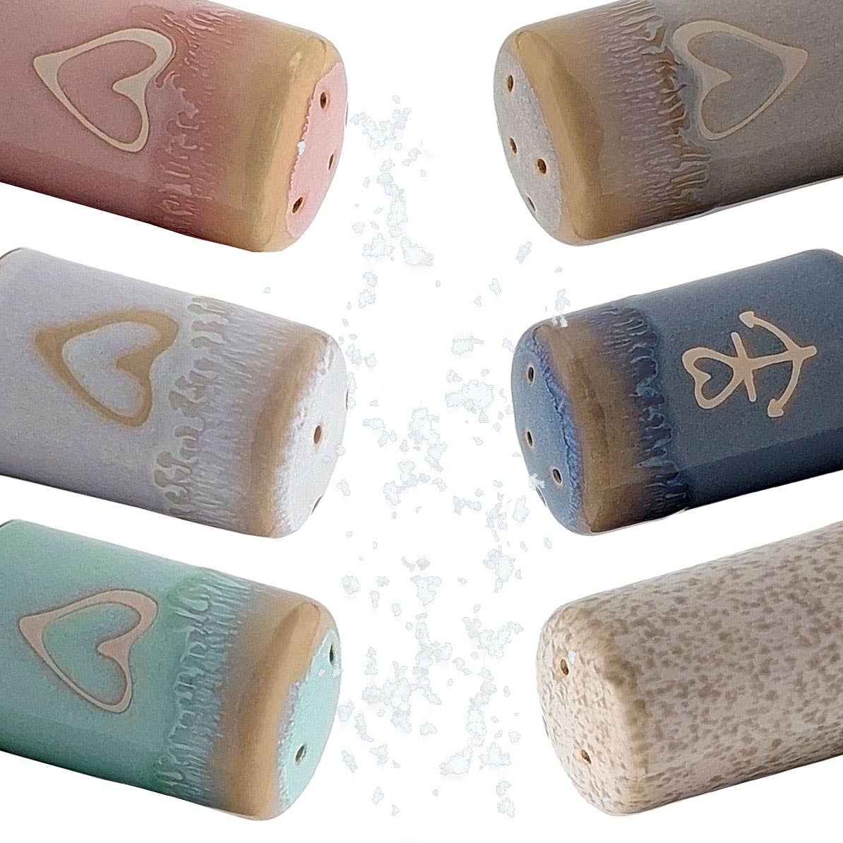 Steengoed zout- en peperstel "Hart" roze