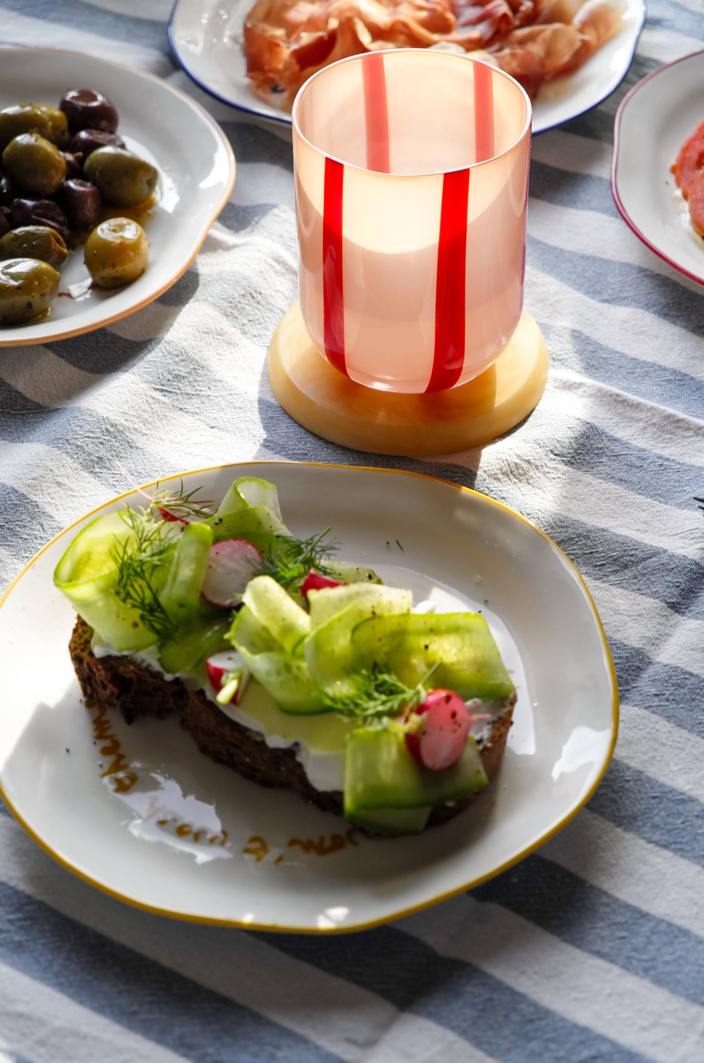 Atina glaswerk - roze en rood